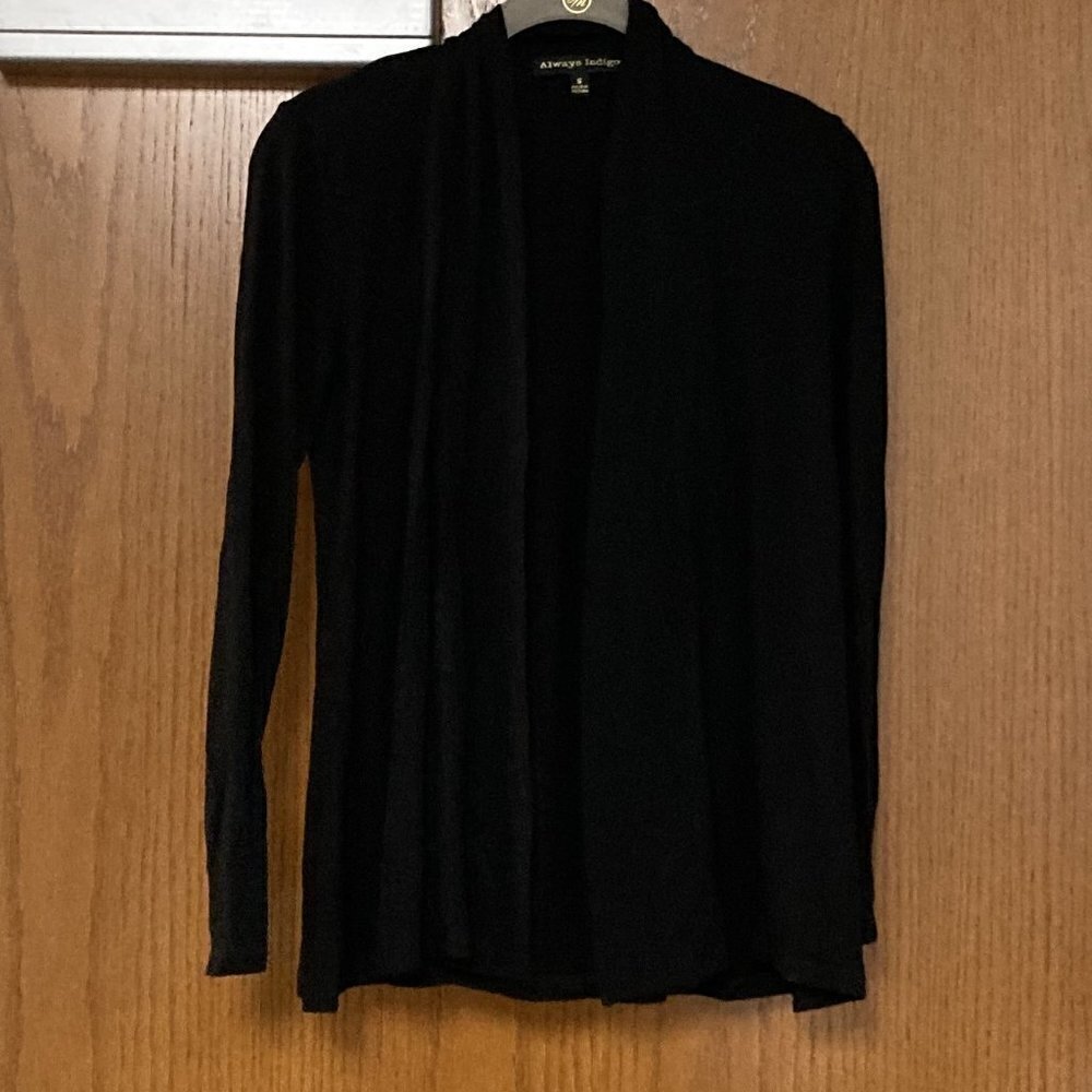 Always Indigo black sheath light weight sweater sz S